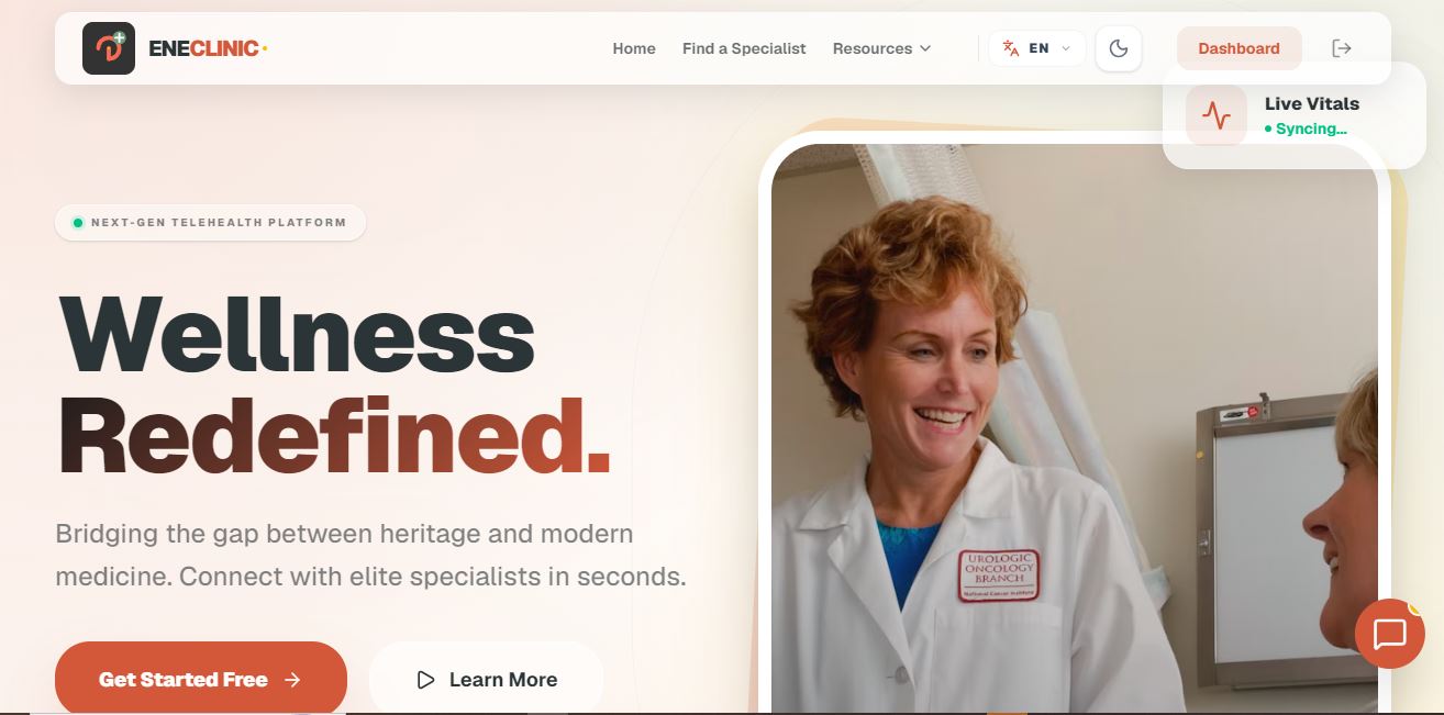 ENE Clinic — live site preview